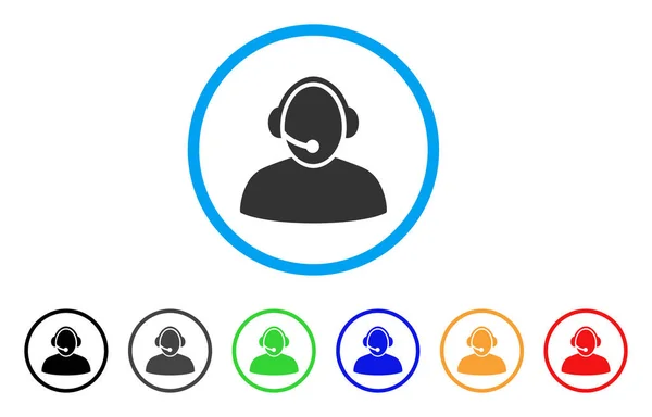 Callcenter afgerond pictogram — Stockvector