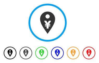 Yen işaret yuvarlak simge göster