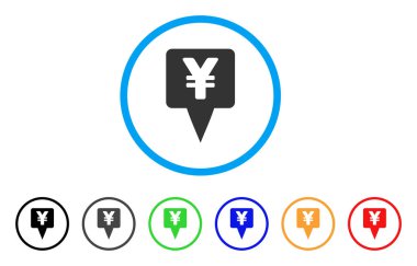 Yen işaretçi yuvarlak simge göster