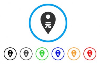 Yuan işaret yuvarlak simge göster