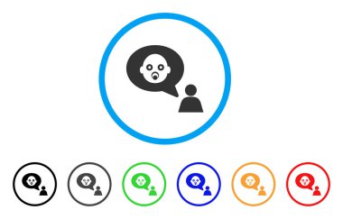 Bebek kişi yuvarlak simge düşünme