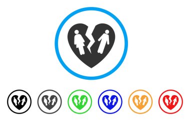 Aile kalbi kırık yuvarlak simge