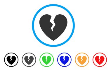 Kırık kalp yuvarlak simgesi