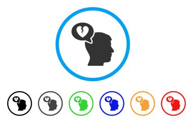 Adam yuvarlak simge düşünme boşanma