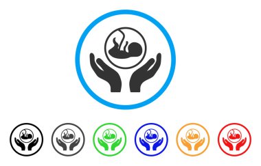 Embriyo bakım el yuvarlak simge