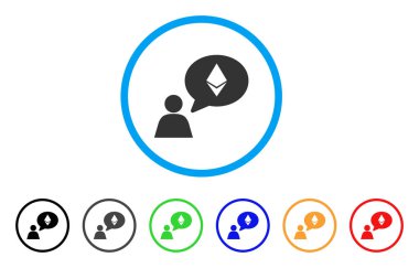 Ethereum kişi yuvarlak simge düşünme