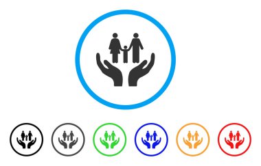 Aile Bakımı el yuvarlak simge