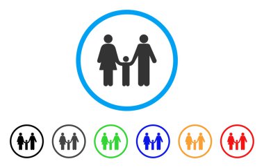 Aile çocuk simgesi yuvarlak