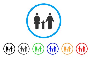 Aile çocuk simgesi yuvarlak