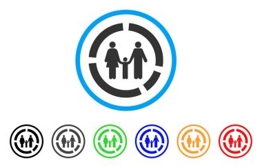 Aile diyagramı yuvarlak simge