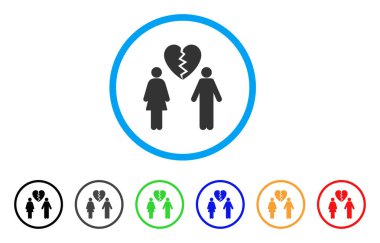 Aile boşanma yuvarlak simge