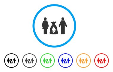 Aile Ethereum para çantası yuvarlak simge