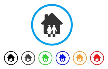 Müstakil ev simgesini yuvarlak