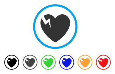 Kalp çatlamak yuvarlak simgesi