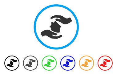 Ev bakım yuvarlak simge eller