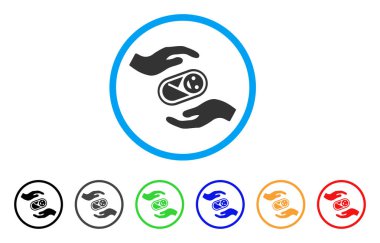 Yeni doğan Bakımı el yuvarlak simge