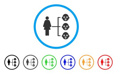 Kreş çocuklar ilişkiler simgesi yuvarlak