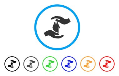 İnsanlar ellerini yuvarlak simge bakım