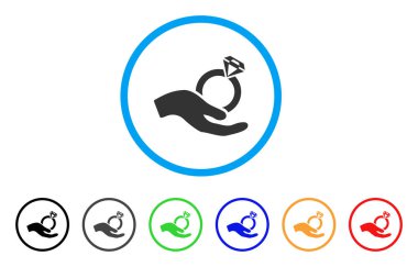 Alyans teklif el yuvarlak simgesi