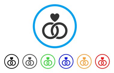 Alyans kalp yuvarlak simgesi ile