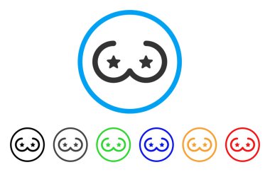 Kadın göğüsleri yuvarlak simge sansür