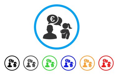 Euro yetişkin sohbet yuvarlak simgesi