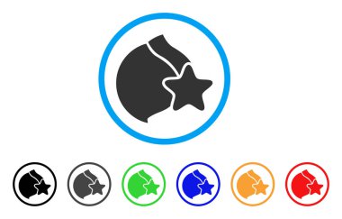 Kadın meme sansür yıldız yuvarlak simgesi