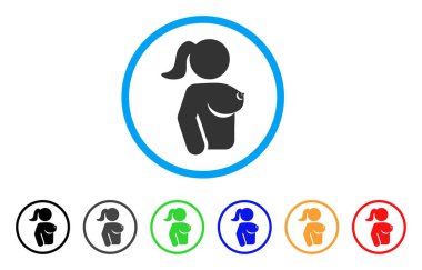 Kadın meme yuvarlak simge