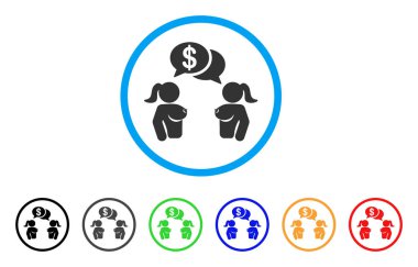 Çıplak kadın ticari sohbet simgesi yuvarlak