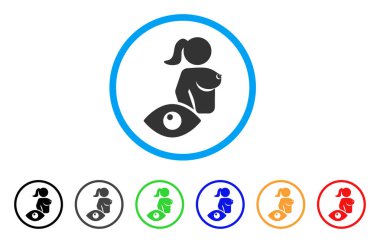 Görünüm çıplak kadın yuvarlak simgesi