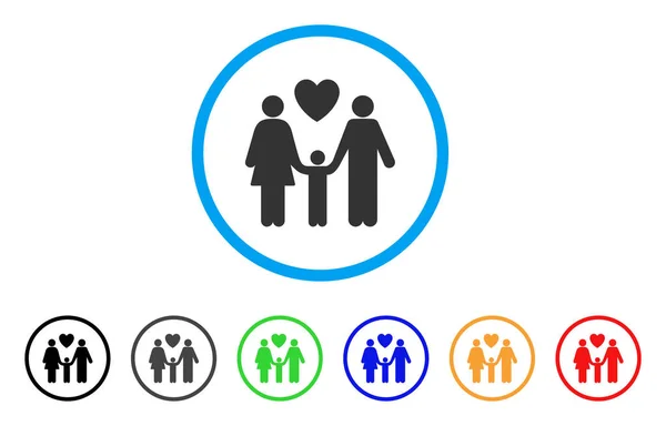 Family Love afgeronde pictogram — Stockvector