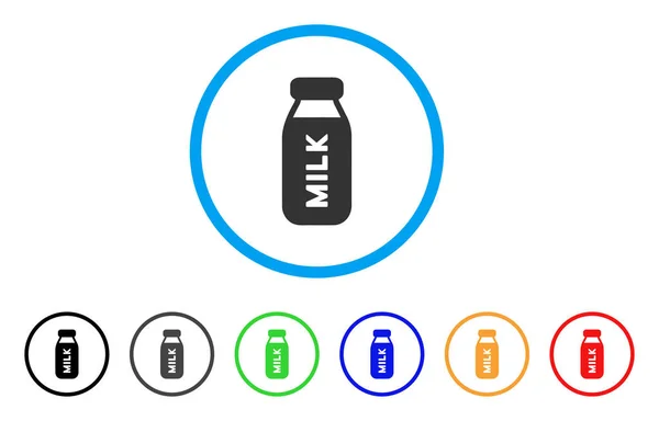 Ícone de garrafa de leite arredondado — Vetor de Stock