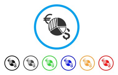 Para birimi pasta grafiği yuvarlak simge