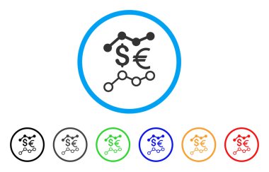 Para birimi eğilimleri yuvarlak simge