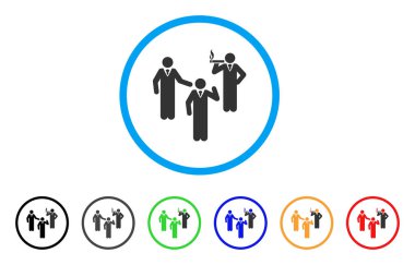 Ayakta kişi yuvarlak simge tartışmak