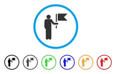 Komutan bayrak yuvarlak simge ile