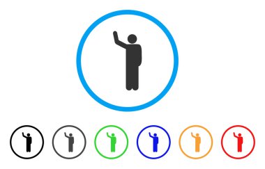 Merhaba yuvarlak simge poz