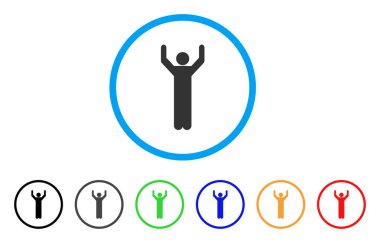 Eller yukarı yuvarlak simge poz