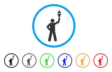 Özgürlük Meşalesi yuvarlak simge ile lideri