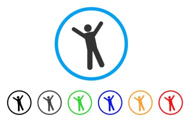 Adam sevinç kutsal kişilerin resmi yuvarlak