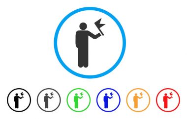 Bayrak yuvarlak simgesi olan adam