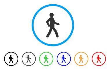 Yürüyen adam yuvarlak simge