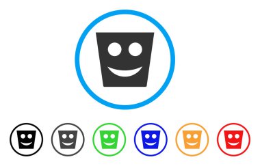 Sepet gülümseme yuvarlak simge