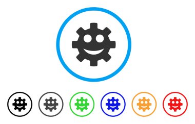 Dişli bir gülümseme Smiley yuvarlak simge