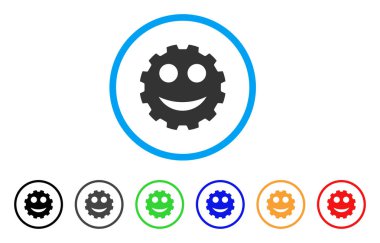 Dişli bir gülümseme Smiley yuvarlak simge