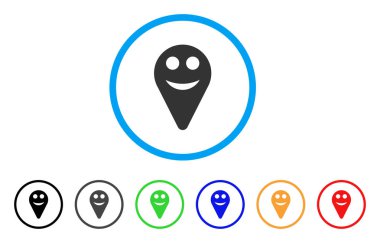 Harita işaretleyici Smile Smiley yuvarlak simge