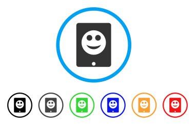 Pad gülümseme yuvarlak simge