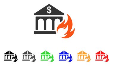 Banka yangın felaketi vektör simgesi