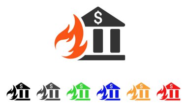 Banka yangın felaketi vektör simgesi