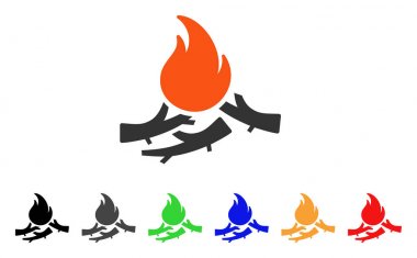 Piç kamp ateşi vektör simgesi